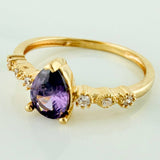 Anillo Halo Gota 2.2 g / T7 1/4 Oro Amarillo 18K