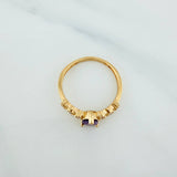Anillo Halo Gota 2.2 g / T7 1/4 Oro Amarillo 18K