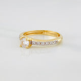 Anillo Solitario Churumbela 3 g / T6 1/2 Dos Oros Amarillo Blanco 18K