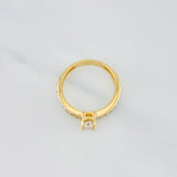 Anillo Solitario Churumbela 3 g / T7 Dos Oros Amarillo Blanco  18K