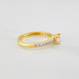 Anillo Solitario Churumbela 3 g / T6 1/2 Dos Oros Amarillo Blanco 18K