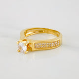 Anillo Solitario Puente 3.95 g / T6 3/4 Oro Amarillo 18K