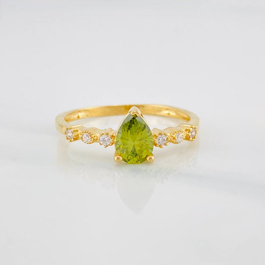 Anillo Halo Gota 2.3 g / T8 Oro Amarillo 18K