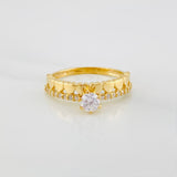 Anillo Solitario Carril Corazones 2.25 g / T6 1/4 Oro Amarillo 18K