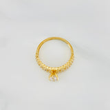 Anillo Solitario Carril Corazones 2.25 g / T6 1/4 Oro Amarillo 18K
