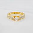Anillo Solitario Puente 3.3 g / T6 1/2 Dos Oros Amarillo Blanco 18K