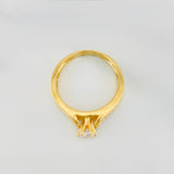 Anillo Solitario Puente 3.3 g / T6 1/2 Dos Oros Amarillo Blanco 18K