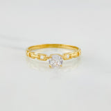 Anillo Solitario Eslabon 1.5 g / T7 1/4 Oro Amarillo 18K