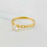 Anillo Solitario Eslabon 1.5 g / T7 1/4 Oro Amarillo 18K