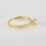 Anillo Solitario Eslabon 1.5 g / T7 1/4 Oro Amarillo 18K