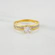 Anillo Solitario Churumbela 1.95 g / T6 Dos Oros Amarillo Blanco 18K