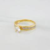 Anillo Solitario Churumbela 1.95 g / T6 Dos Oros Amarillo Blanco 18K