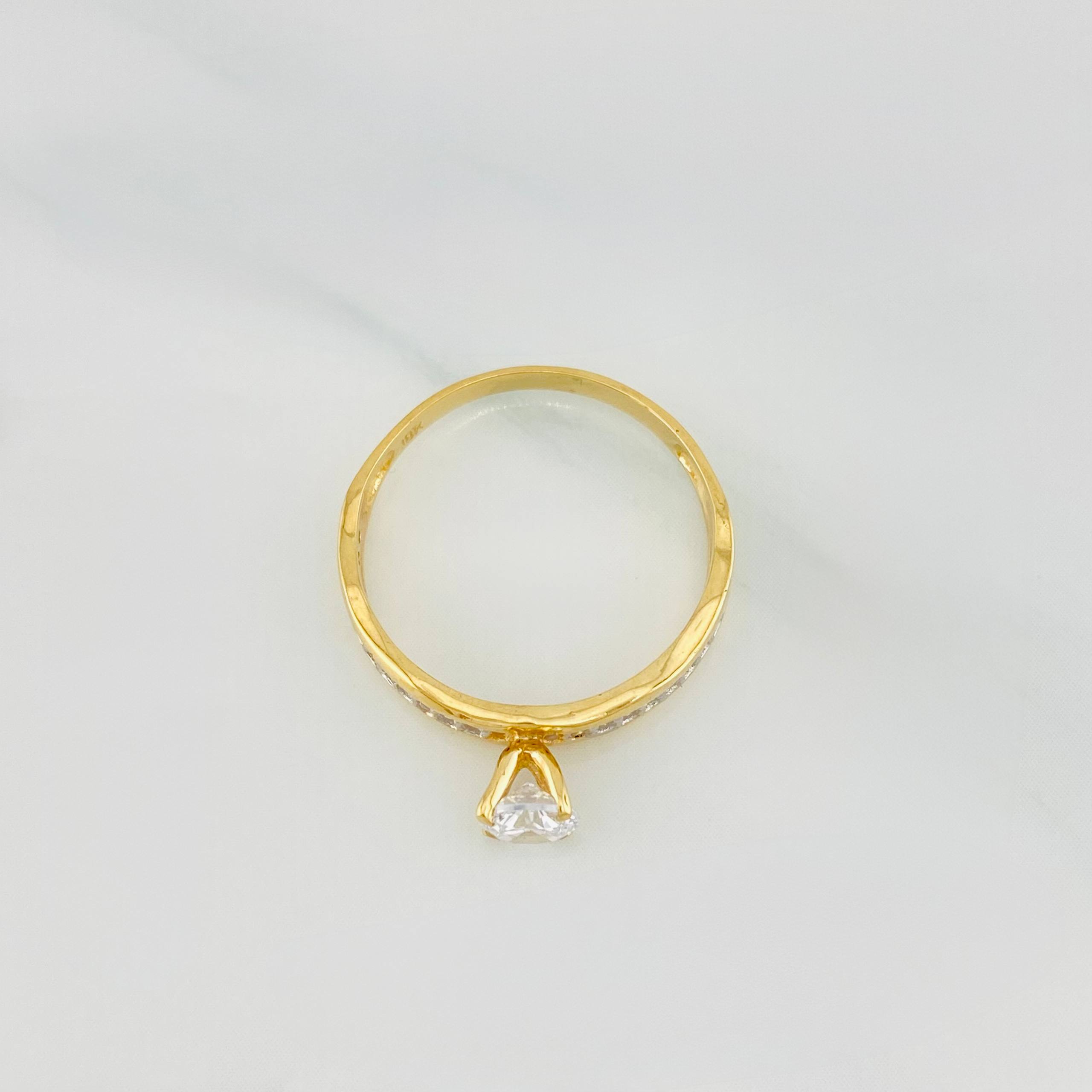 Anillo Solitario Churumbela 1.95 g / T6 Dos Oros Amarillo Blanco 18K