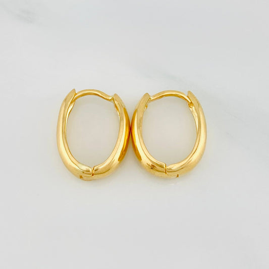 Candongas Ovaladas 3.45 g / 1.7 cm Oro Amarillo 18K