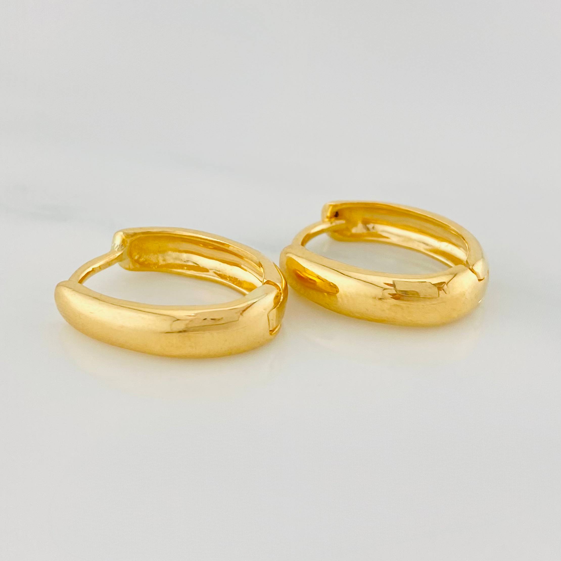 Candongas Ovaladas 3.45 g / 1.7 cm Oro Amarillo 18K