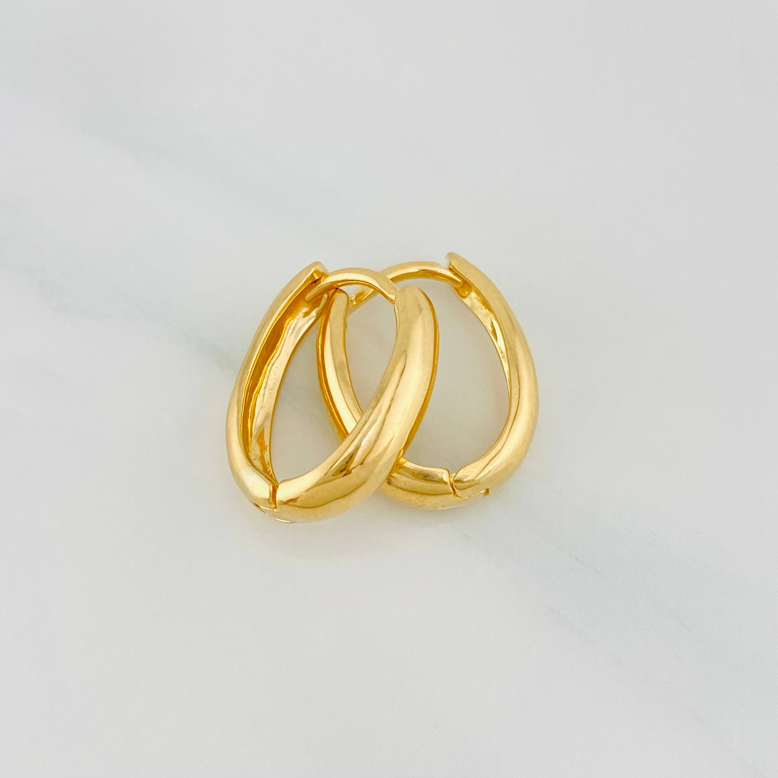Candongas Ovaladas 3.45 g / 1.7 cm Oro Amarillo 18K