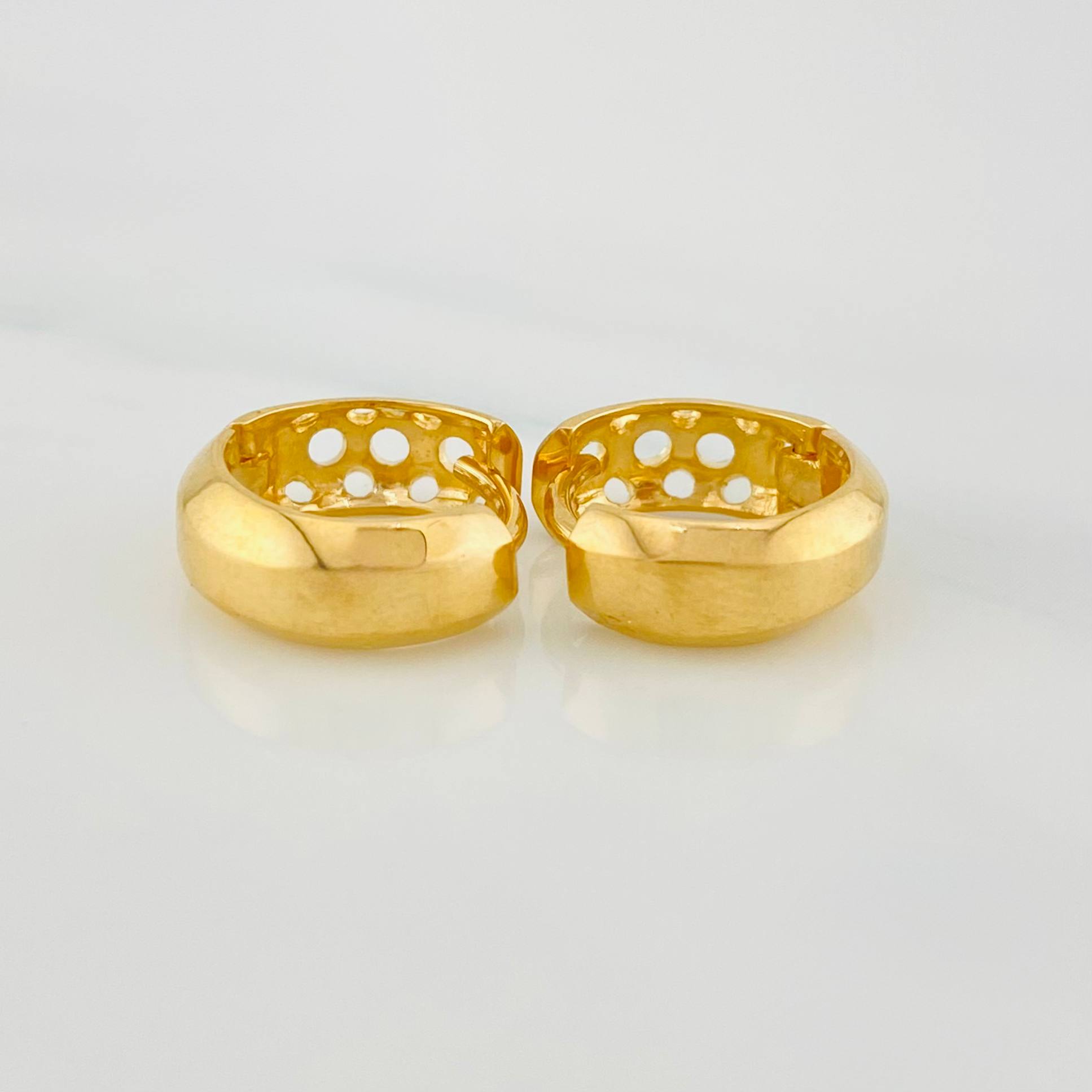 Candongas Halo De Luna 3.45 g / 1.3 cm Oro Amarillo 18K