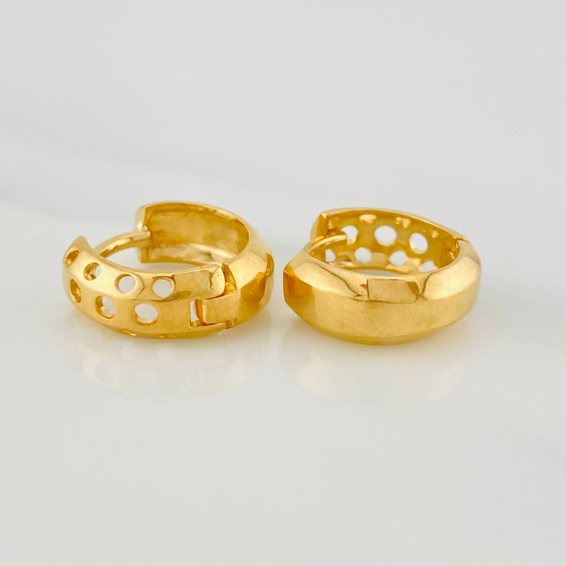 Candongas Halo De Luna 3.45 g / 1.3 cm Oro Amarillo 18K