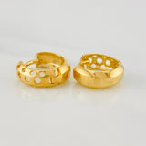 Candongas Halo De Luna 3.45 g / 1.3 cm Oro Amarillo 18K
