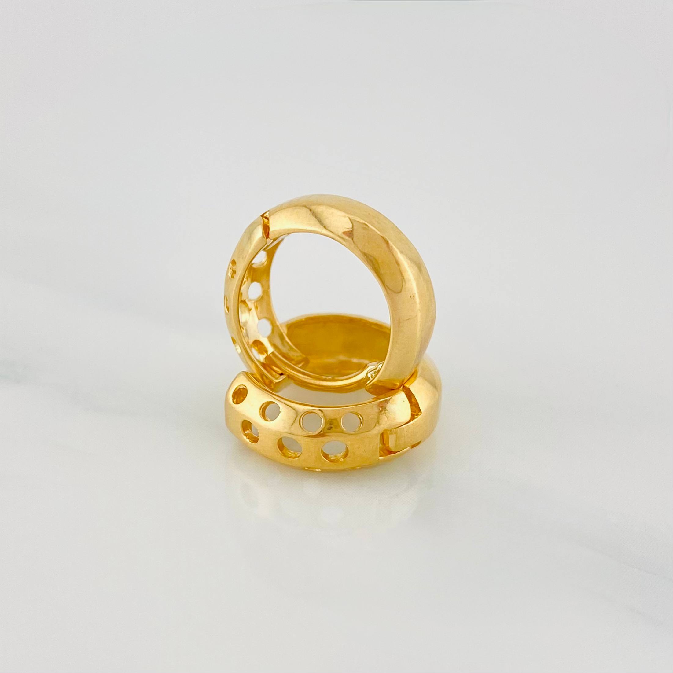 Candongas Halo De Luna 3.45 g / 1.3 cm Oro Amarillo 18K