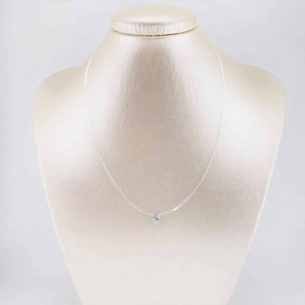 Cadena Choker Chispa Circón 0.8g / 40cm / 5mm Oro Blanco 18K