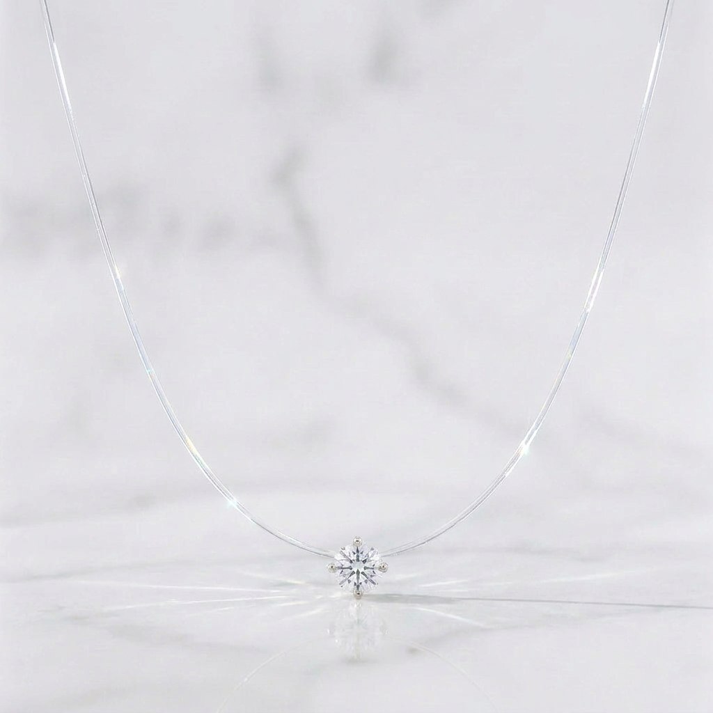 Cadena Choker Chispa Circón 0.6g / 40cm / 4.5mm Oro Blanco 18K