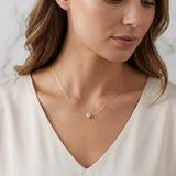 Cadena Choker Chispa Circón 0.6g / 40cm / 4.5mm Oro Blanco 18K