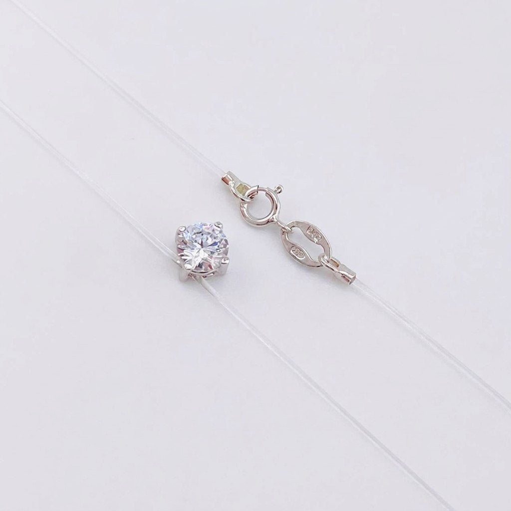 Cadena Choker Chispa Circón 0.75g / 40cm / 4.5mm Oro Blanco 18K