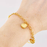 Pulso Charms Diamantados 4.1g / 15.7cm / 2.75mm Oro Amarillo 18K