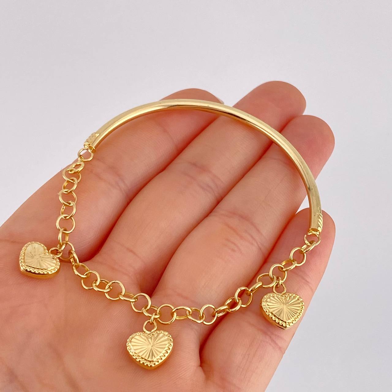 Pulso Charms Diamantados 4.1g / 15.7cm / 2.75mm Oro Amarillo 18K