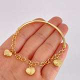 Pulso Charms Diamantados 4.1g / 15.7cm / 2.75mm Oro Amarillo 18K