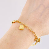 Pulso Charms Diamantados 4.05g / 14.7cm / 2.75mm Oro Amarillo 18K