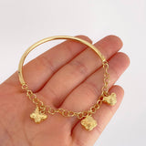 Pulso Charms Diamantados 4.05g / 14.7cm / 2.75mm Oro Amarillo 18K