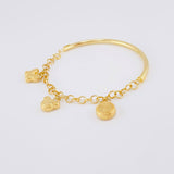 Pulso Charms Diamantados 4.15g / 15cm / 2.75mm Oro Amarillo 18K