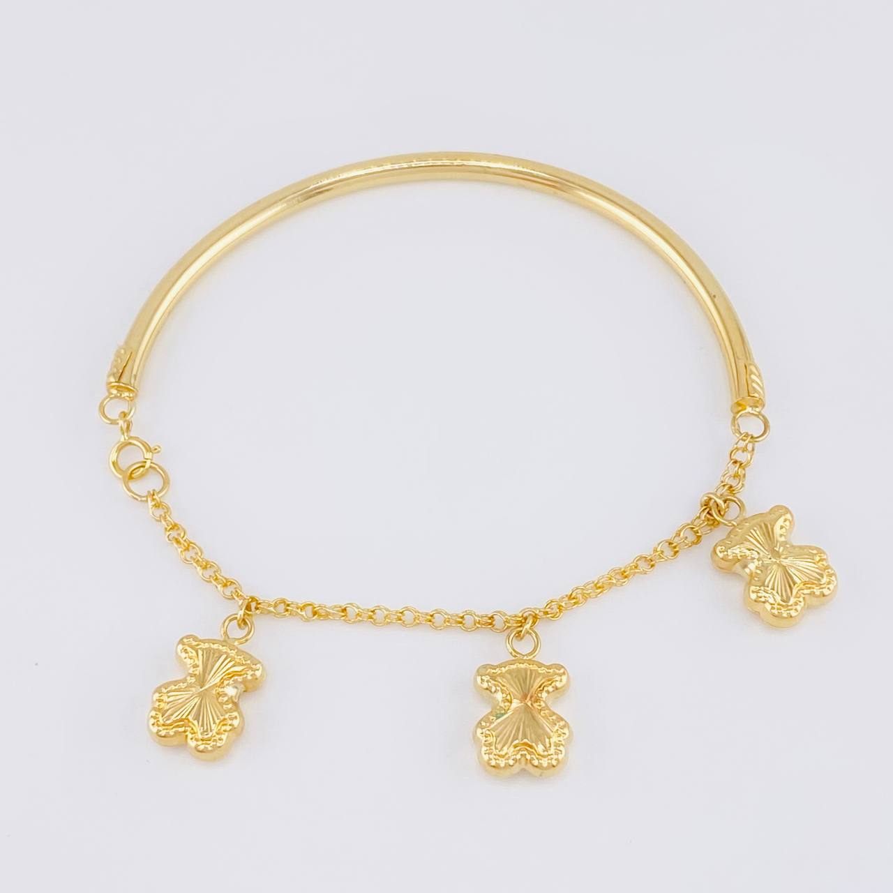 Pulso Charms Diamantados 3.85g / 13.8cm / 2.75mm Oro Amarillo 18K