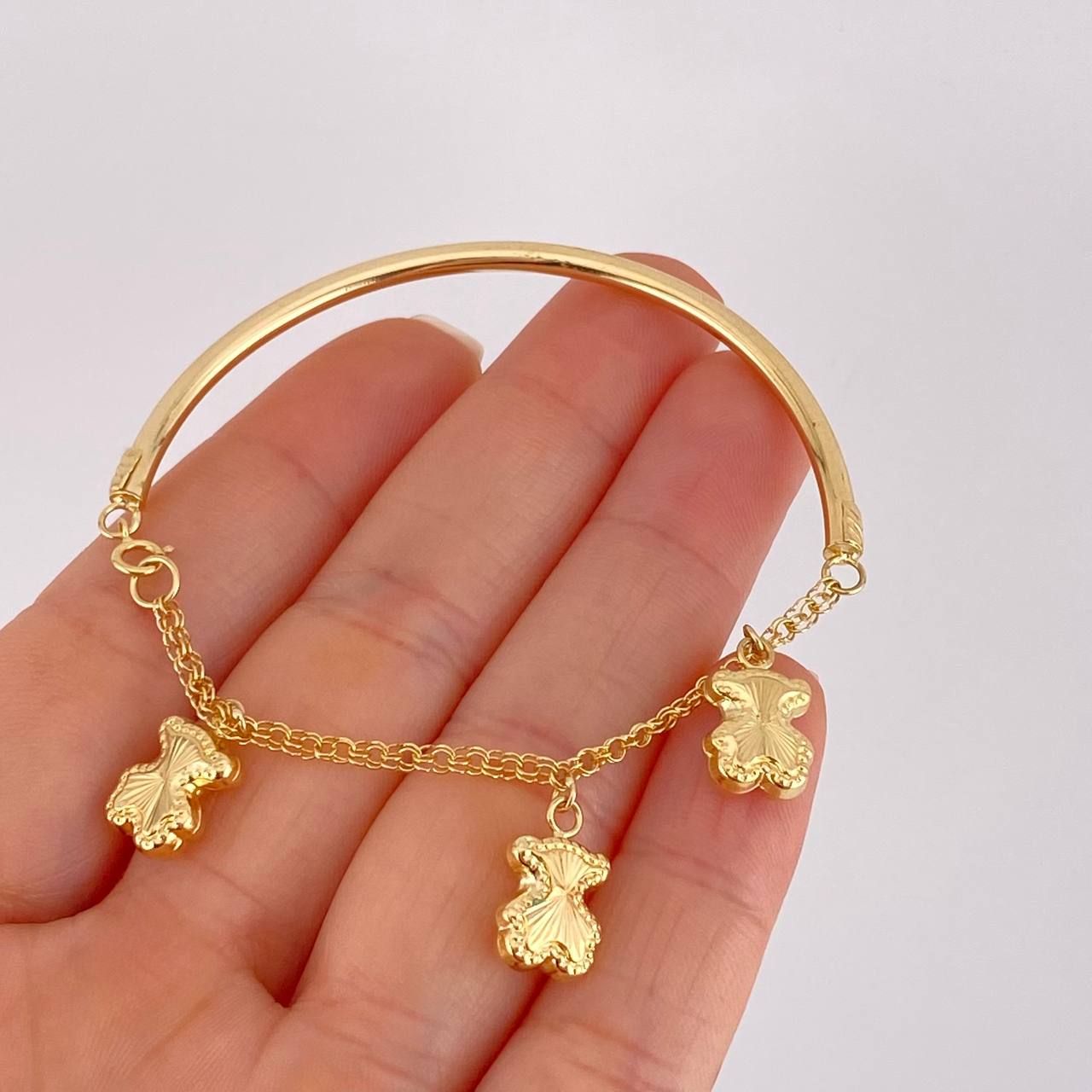 Pulso Charms Diamantados 3.85g / 13.8cm / 2.75mm Oro Amarillo 18K