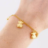 Pulso Charms Diamantados 3.85g / 13.8cm / 2.75mm Oro Amarillo 18K