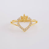 Anillo Corazón Flower 1.65g / T4 1/2 Oro Amarillo 18K