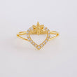 Anillo Corazón Flower 1.95g / T8 1/4 Oro Amarillo 18K
