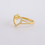 Anillo Corazón Flower 1.95g / T8 1/4 Oro Amarillo 18K