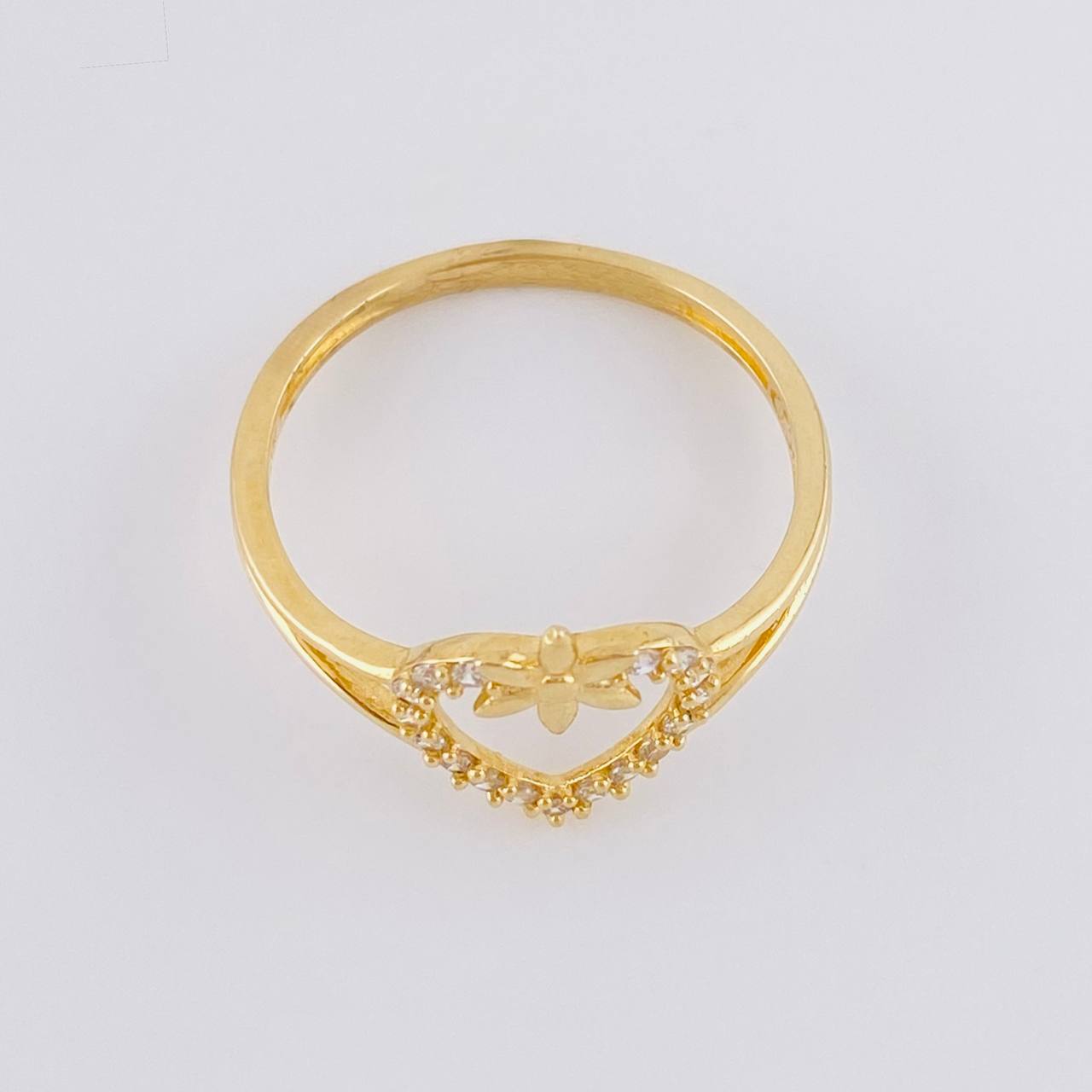 Anillo Corazón Flower 1.65g / T4 1/2 Oro Amarillo 18K