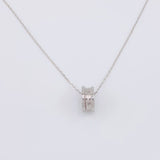 Set Cadena Aro Seguido + Dije Bv / 4.75g / 50cm Oro Blanco 18K