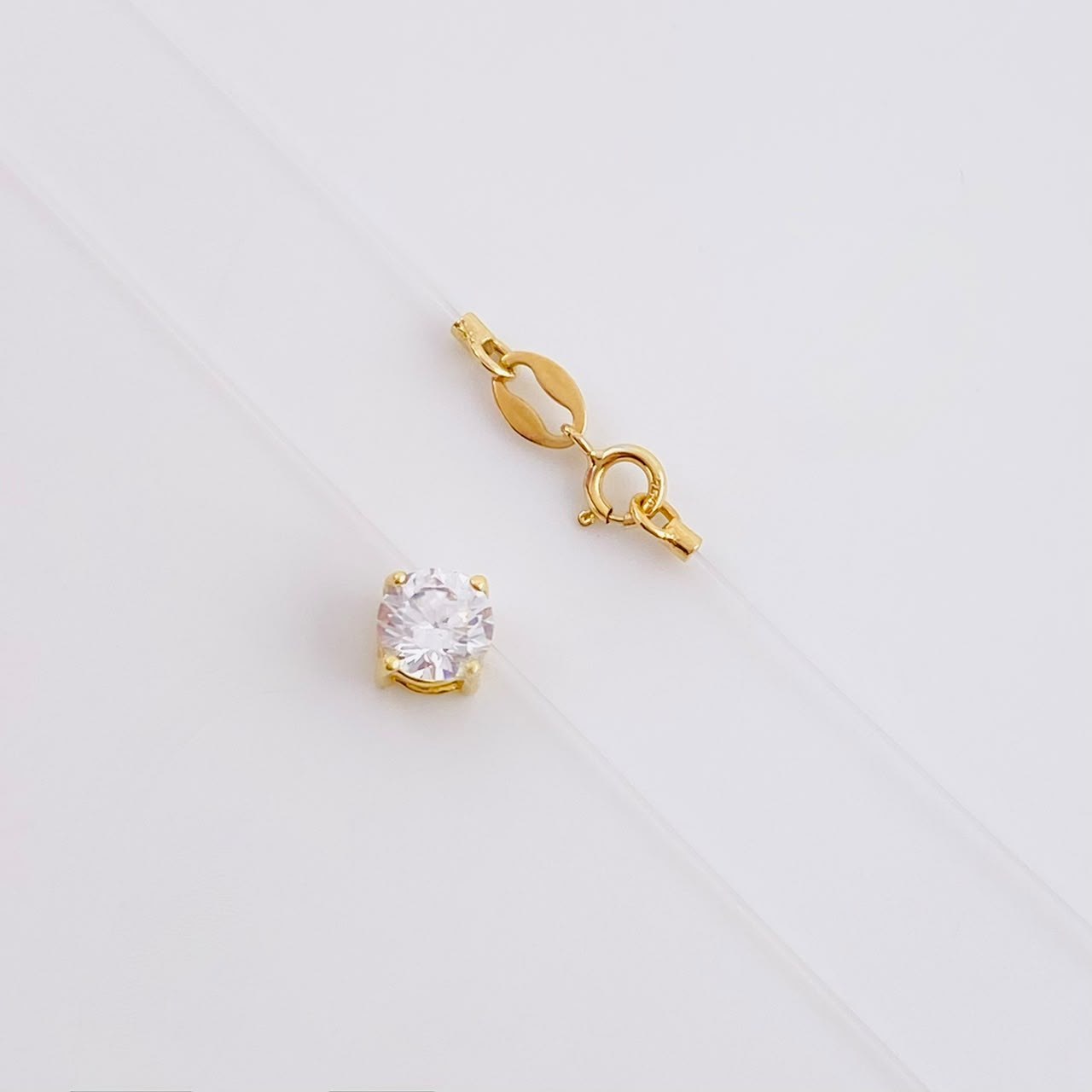 Cadena Choker Chispa Circón 0.8g / 40cm / 5mm Oro Amarillo 18K