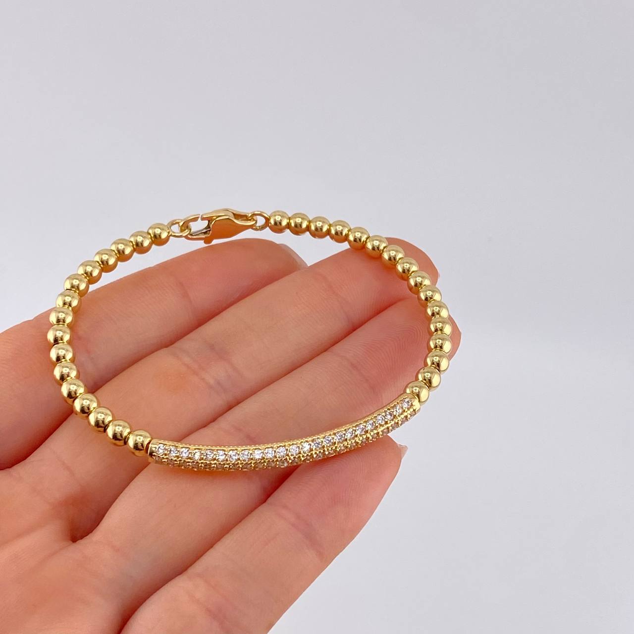 Pulso Aro Riel Tupido 10 g / 17.2 cm / 4 mm Oro Amarillo 18K