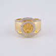 Anillo Cinturón Bordeado Corona 6.2 g / T10 1/4 Dos Oros Amarillo Blanco 18K