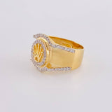 Anillo Cinturón Bordeado Corona 6.2 g / T10 1/4 Dos Oros Amarillo Blanco 18K