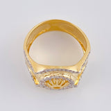 Anillo Cinturón Bordeado Corona 6.2 g / T10 1/4 Dos Oros Amarillo Blanco 18K