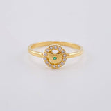 Anillo Aro Corazón Central 1.9 g / T6 Oro Amarillo 18K