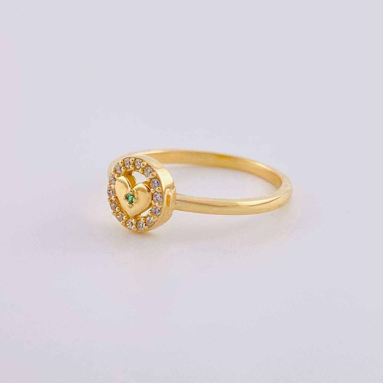 Anillo Aro Corazón Central 1.9 g / T6 Oro Amarillo 18K