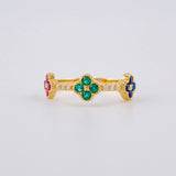 Anillo Trío Trebol 2.75 g / T7 3/4 Oro Amarillo 18K